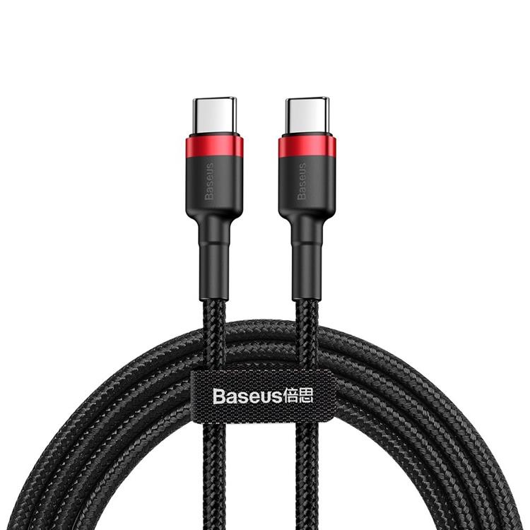 BASEUS Baseus PD USB-C till USB-C kabel 60W 2m - Svart/Röd