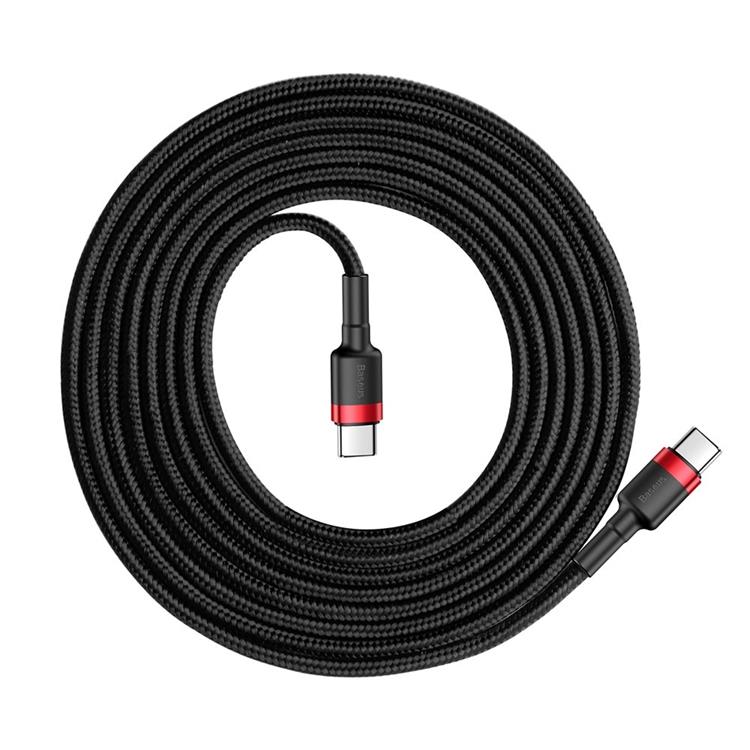 BASEUS Baseus PD USB-C till USB-C kabel 60W 2m - Svart/Röd