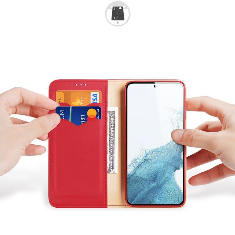 DuxDucis Dux Ducis Galaxy S23 Plus Plånboksfodral Äkta Läder RFID Hivo - Röd