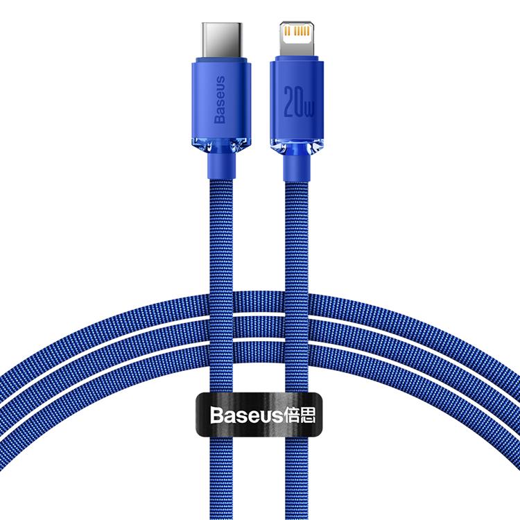 BASEUS Baseus Crystal USB-C till Lightning kabel 20W 1.2m - Blå