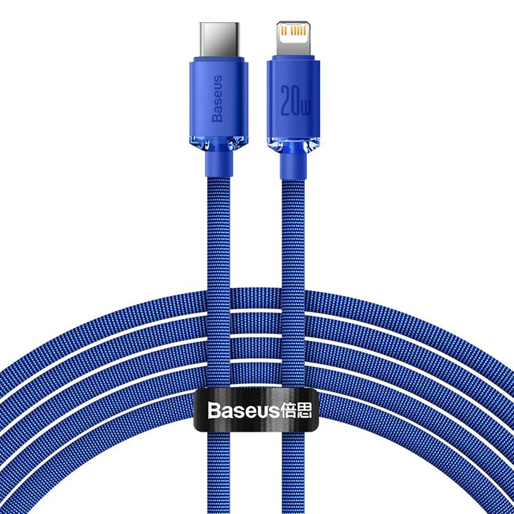 BASEUS Baseus Crystal USB-C till Lightning kabel 20W 2m - Blå