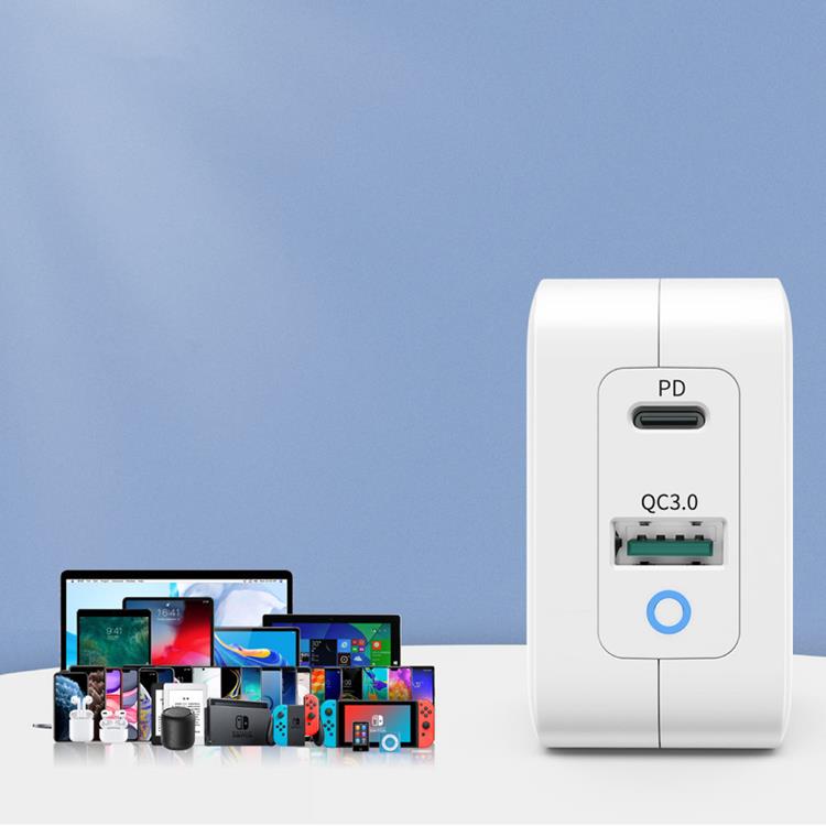 Choetech Choetech Väggladdare USB-A Till USB-C 65W - Vit