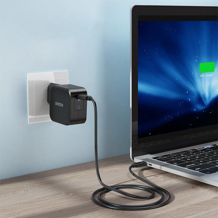 Choetech Choetech Väggladdare 61W GaN USB-C - Svart