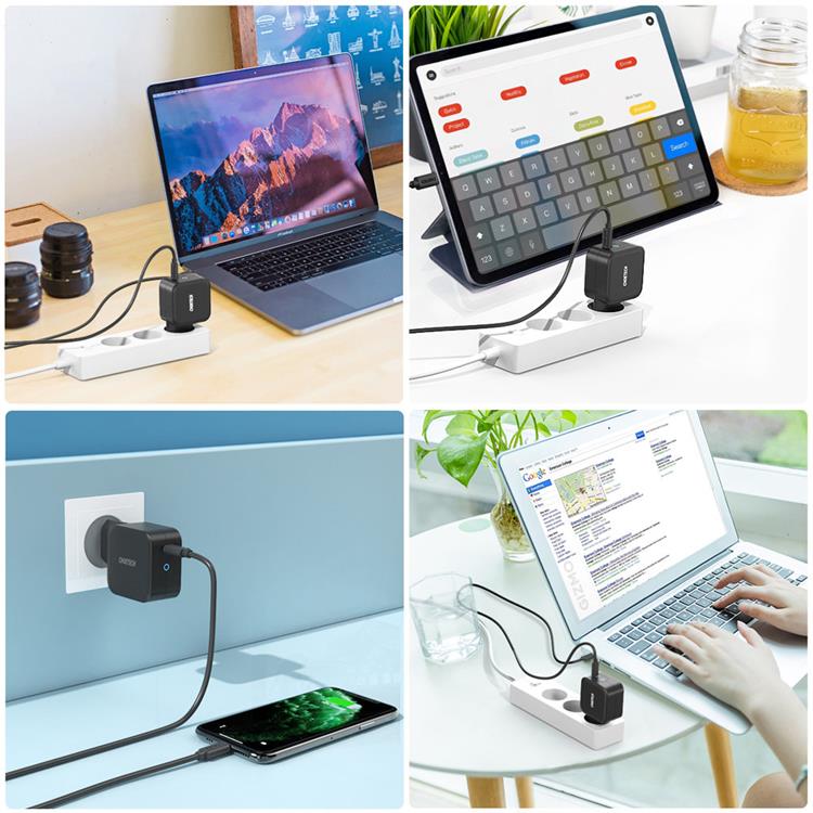 Choetech Choetech Väggladdare 61W GaN USB-C - Svart