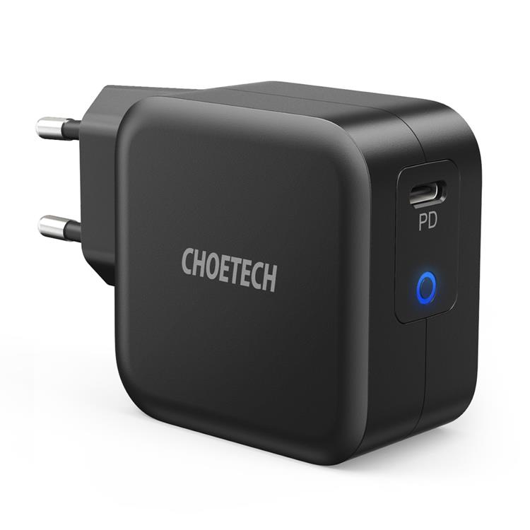 Choetech Choetech Väggladdare 61W GaN USB-C - Svart