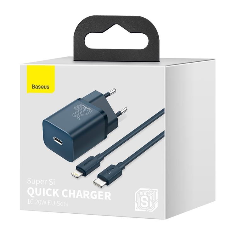 BASEUS Baseus Super Väggladdare USB-C 20 W - Blå