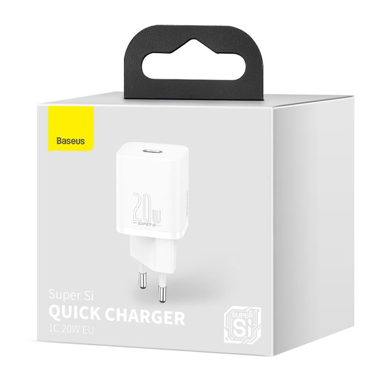 BASEUS Baseus Super Väggladdare USB-C 20 W - Vit