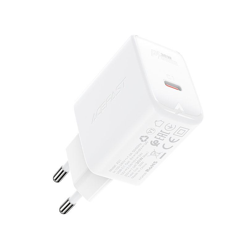Acefast Acefast GaN Väggladdare USB-C 30W - Vit