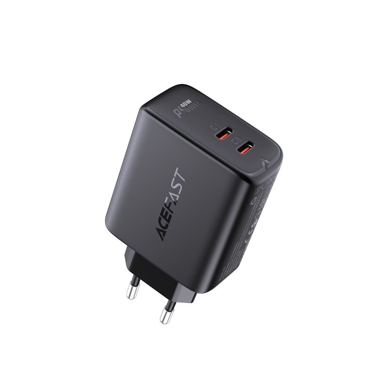 Acefast Acefast PD Väggladdare 2x USB-C 40W - Svart