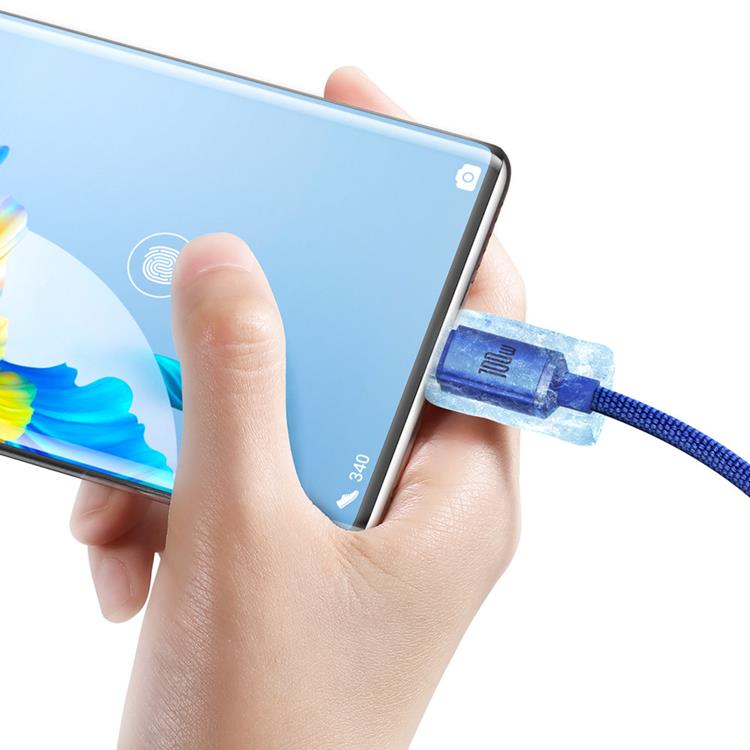 BASEUS Baseus Crystal USB-A till USB-C Kabel 100W 2m - Blå