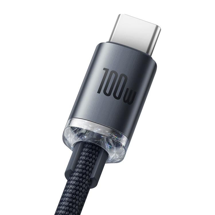 BASEUS Baseus Crystal USB-C till USB-A kabel 100W 2m - Svart