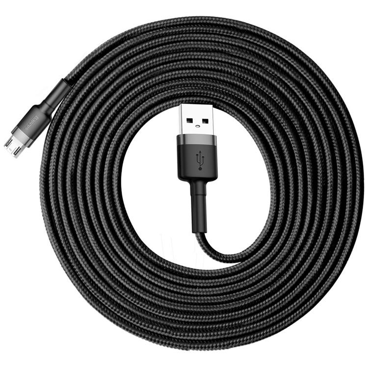 BASEUS Baseus Flätad Micro USB Kabel 3M - Svart