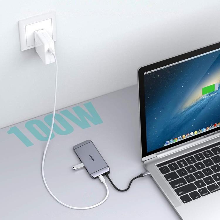 Choetech Choetech 9in1 Multifunktionell HUB 3 x USB Till USB-C - Grå
