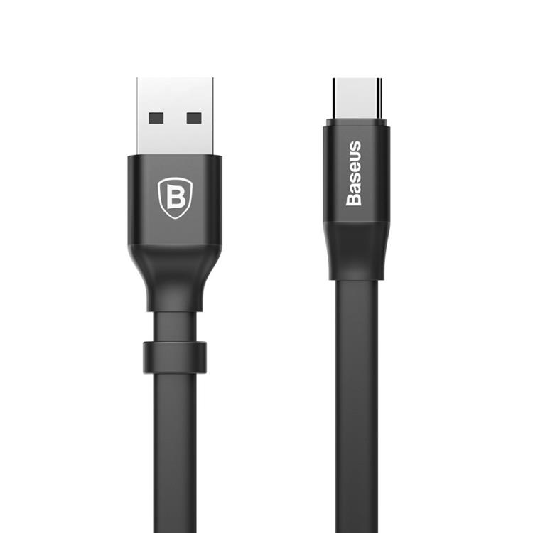 BASEUS Baseus Nimble Platt USB-C till USB-A kabel 0.23m - Svart