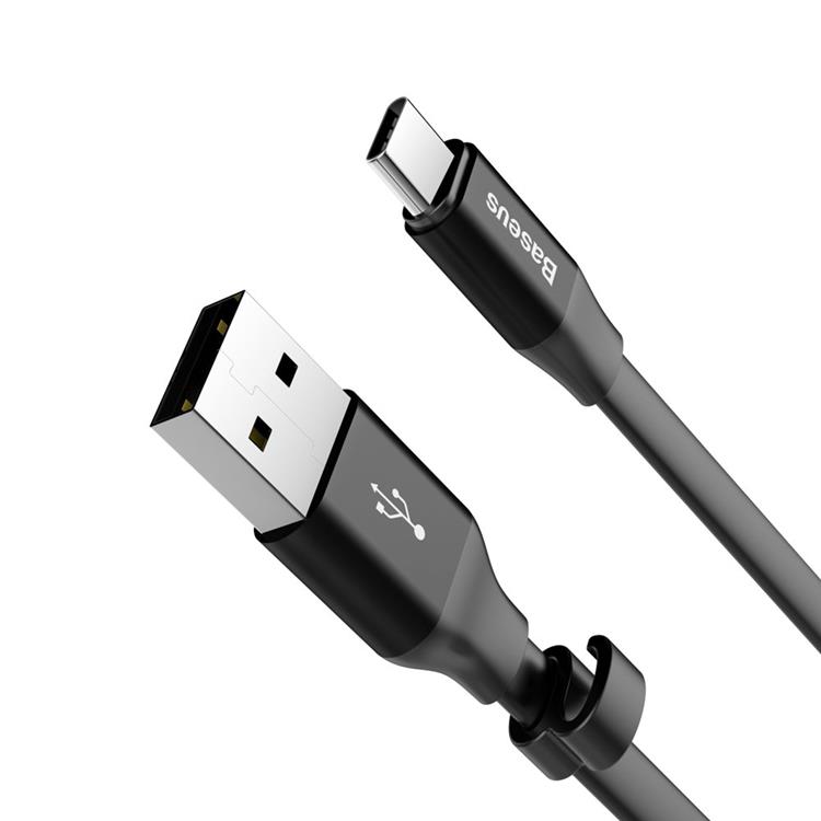 BASEUS Baseus Nimble Platt USB-C till USB-A kabel 0.23m - Svart