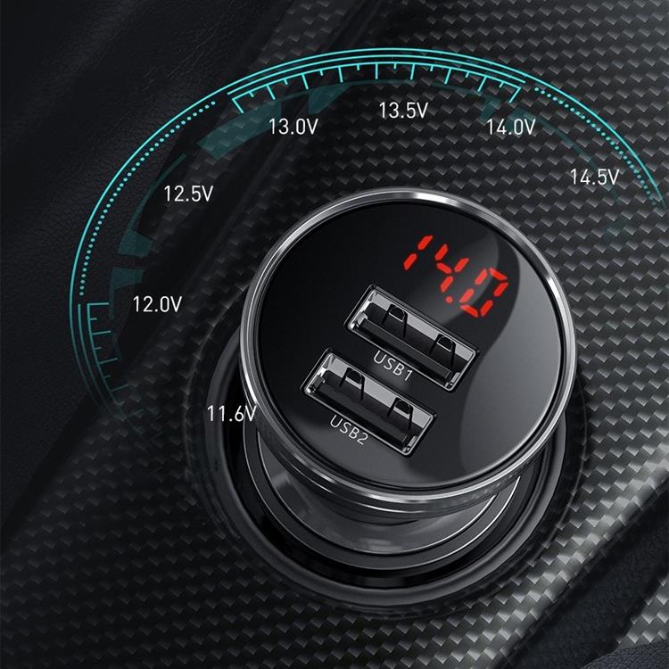 BASEUS Baseus Billaddare 24W 3in1 microUSB-C Lightning Kabel 1.2m - Svart