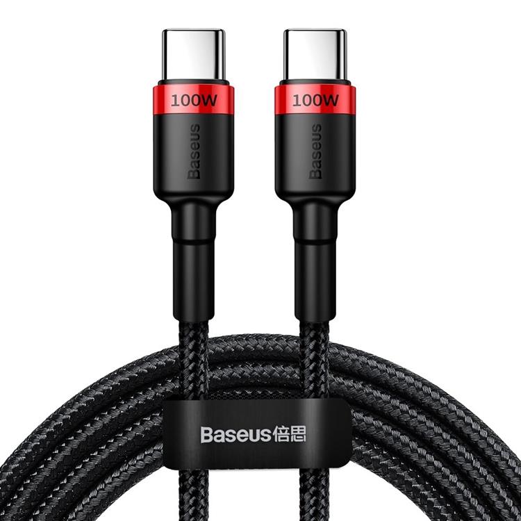 BASEUS Baseus Nylon USB-C till USB-A kabel 2m 100W - Svart
