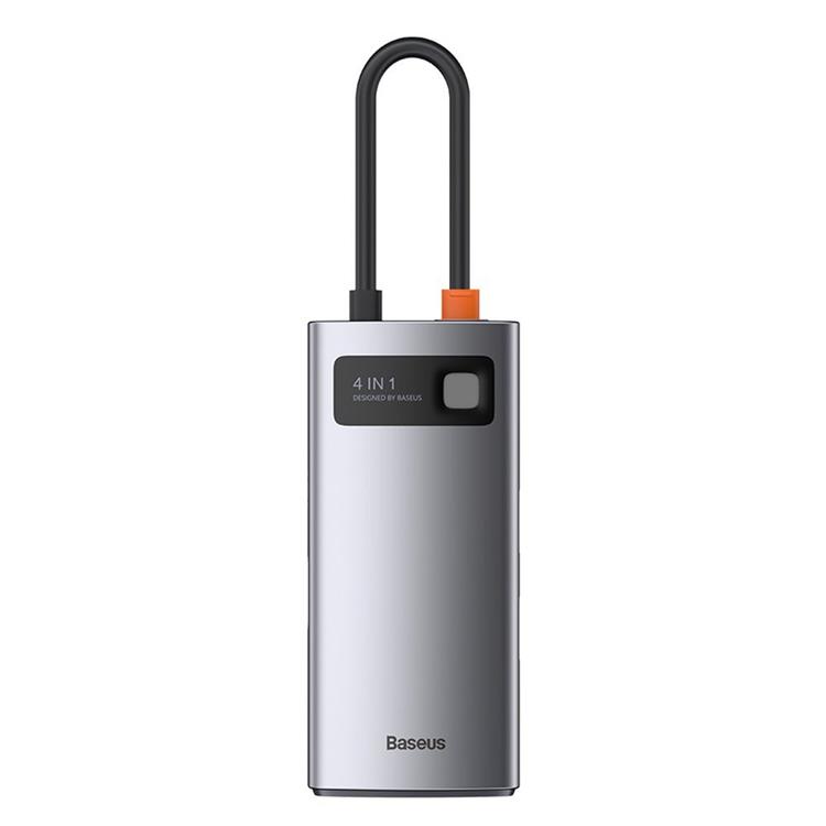 BASEUS Baseus 4in1 Multifunktionell HUB USB-C 100 W - Grå