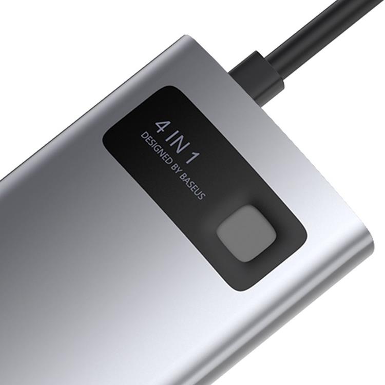 BASEUS Baseus 4in1 Multifunktionell HUB USB-C 100 W - Grå