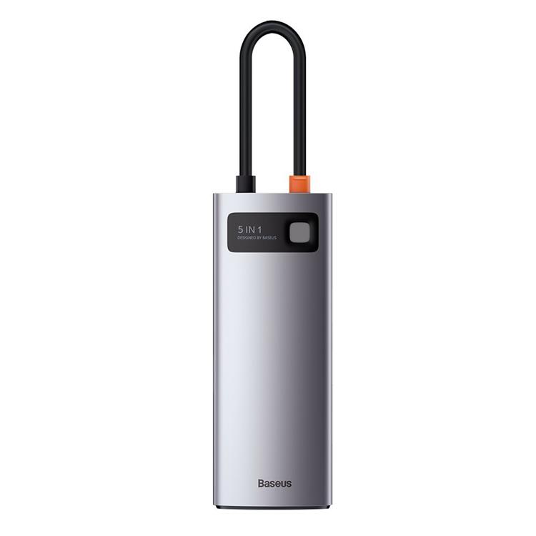 BASEUS Baseus 5in1 Multifunktionell HUB USB-C 100 W - Grå