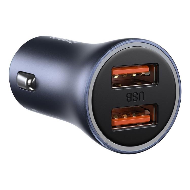 BASEUS Baseus Snabb Billaddare 2x USB 40 W USB-C Kabel - Grå
