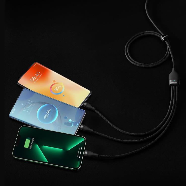 BASEUS Baseus 3in1 USB-C till USB-C Lightning microUSB kabel 100W 1.5m