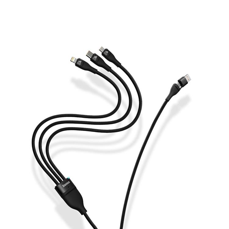 BASEUS Baseus 3in1 USB-A till USB-C Lightning microUSB kabel 100W 1.2m