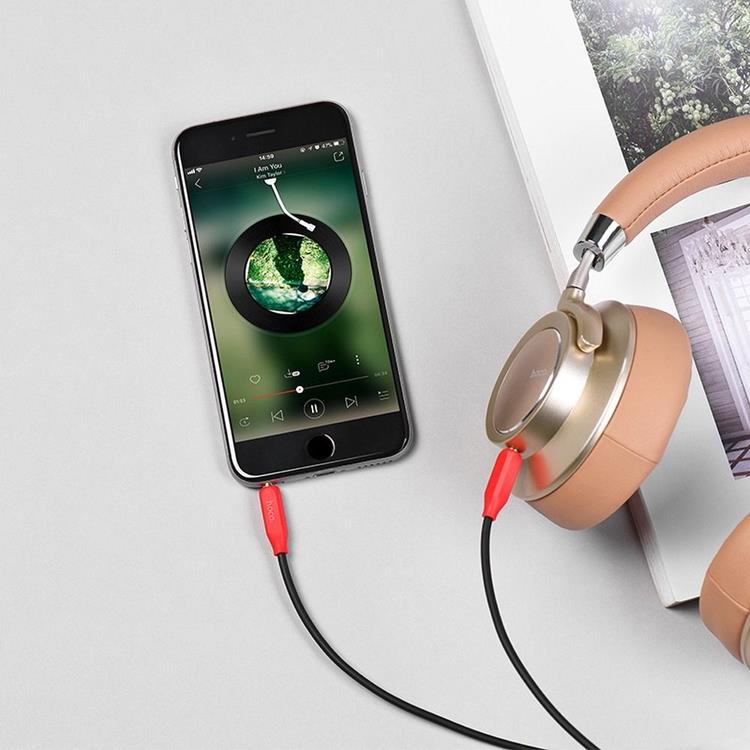 Hoco Hoco AUX Uttag 3.5 mm Ljud Kabel 1m - Svart