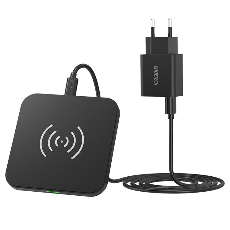 Choetech Choetech Qi 10W Trådlös Laddare Väggladdare 18W Micro USB Kabel 1.2m - Svart