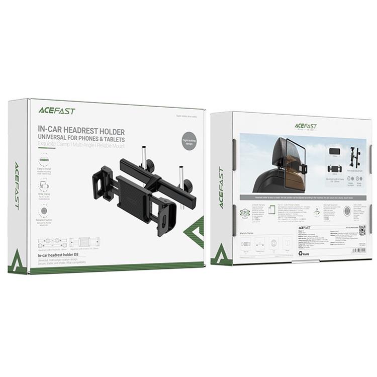 Acefast Acefast Bilhållare Nackstöd För Telefon Och Tablet - Svart