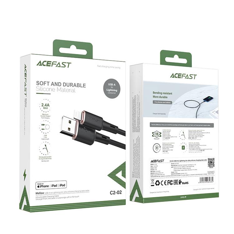 Acefast Acefast USB-A till Lightning kabel 1.2m - Svart