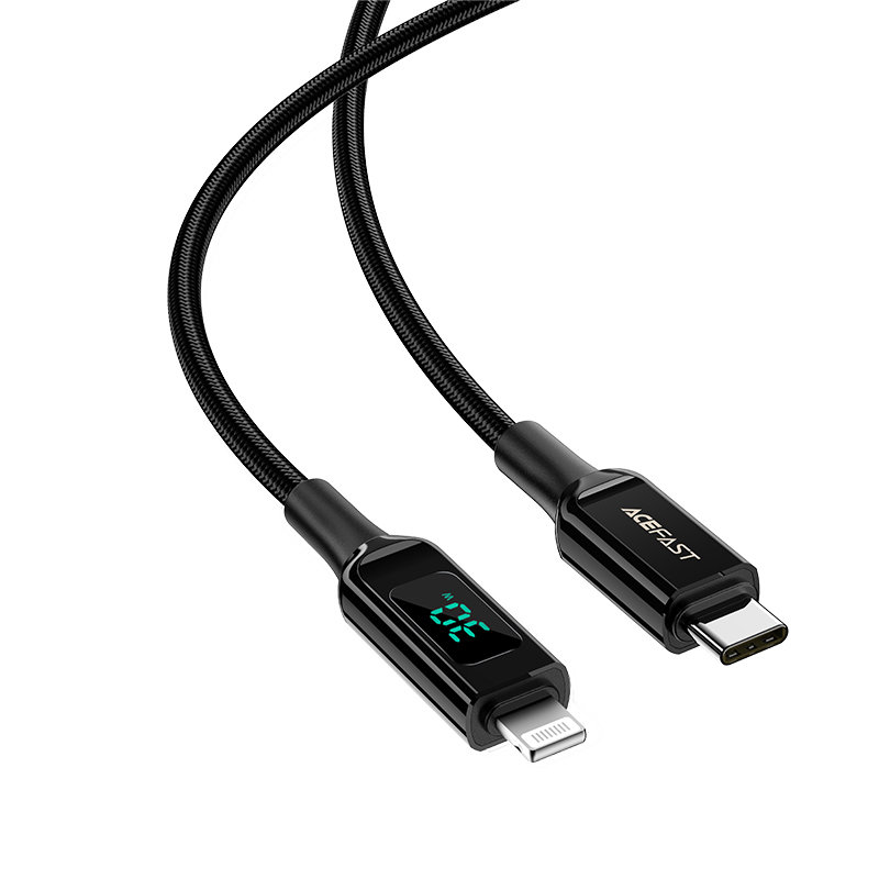 Acefast Acefast MFI USB USB-C till Lightning kabel 30W 1.2m - Svart