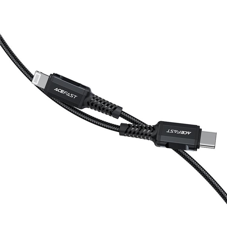 Acefast Acefast MFI USB USB-C till Lightning kabel 30W 1.8m - Svart