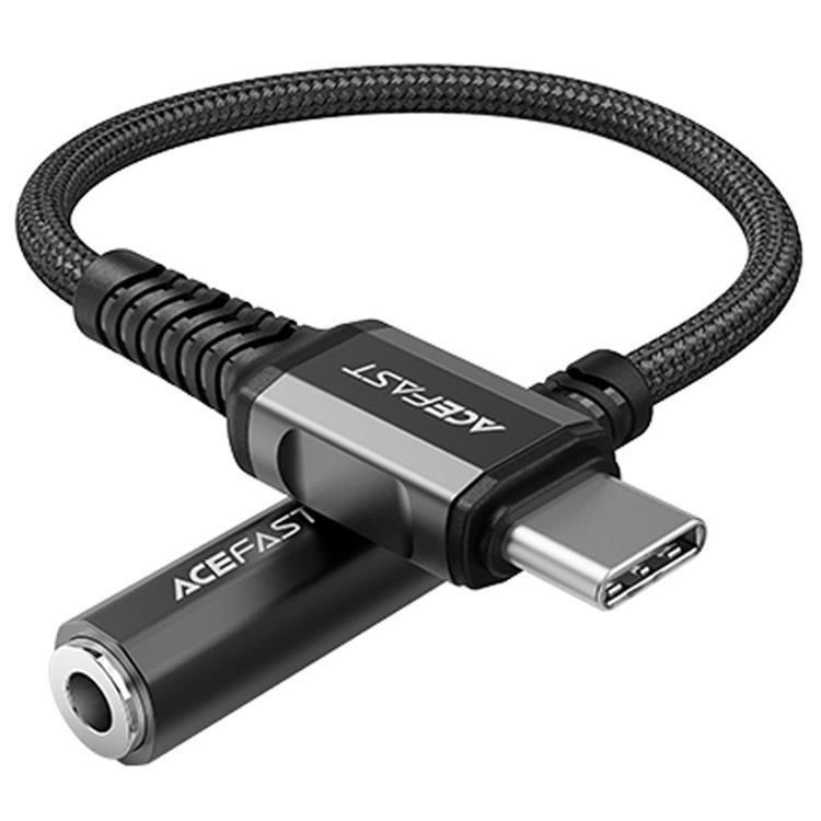 Acefast Acefast Typ-C Ljud Kabel 3.5 mm Minijack DAC 18 cm - Svart