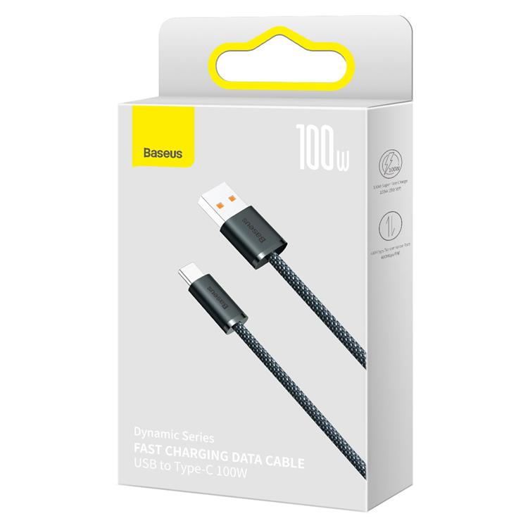 BASEUS Baseus Dynamic USB-C till USB-A kabel 100W 1m - Grå