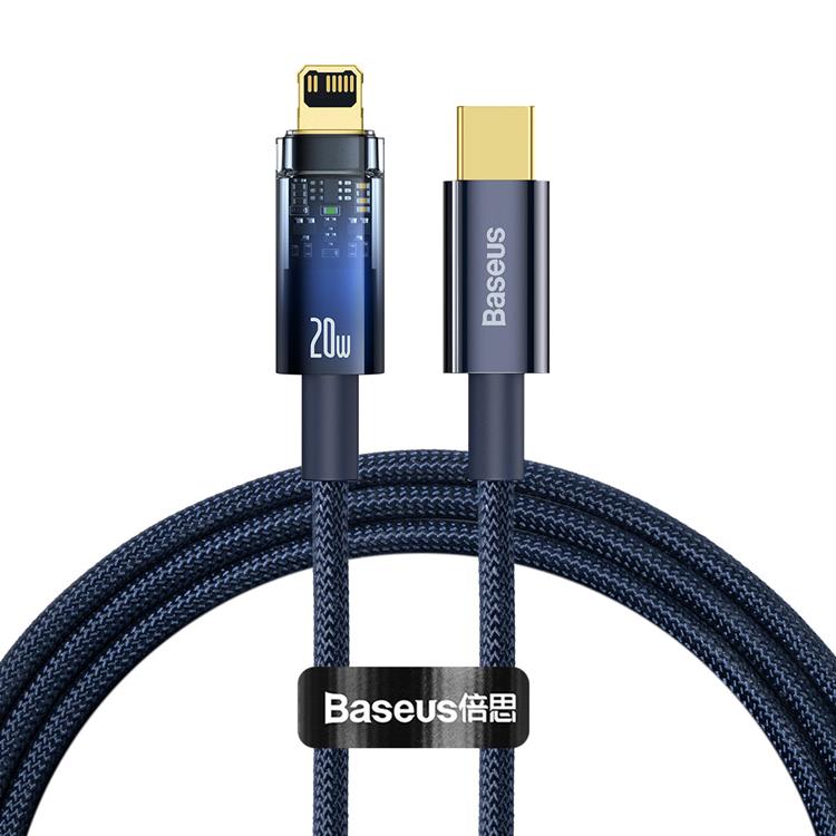 BASEUS Baseus Explorer USB USB-C till Lightning kabel 20W 1m - Blå