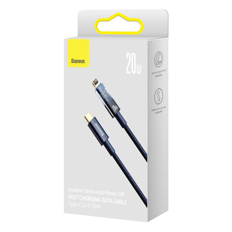 BASEUS Baseus Explorer USB USB-C till Lightning kabel 20W 1m - Blå