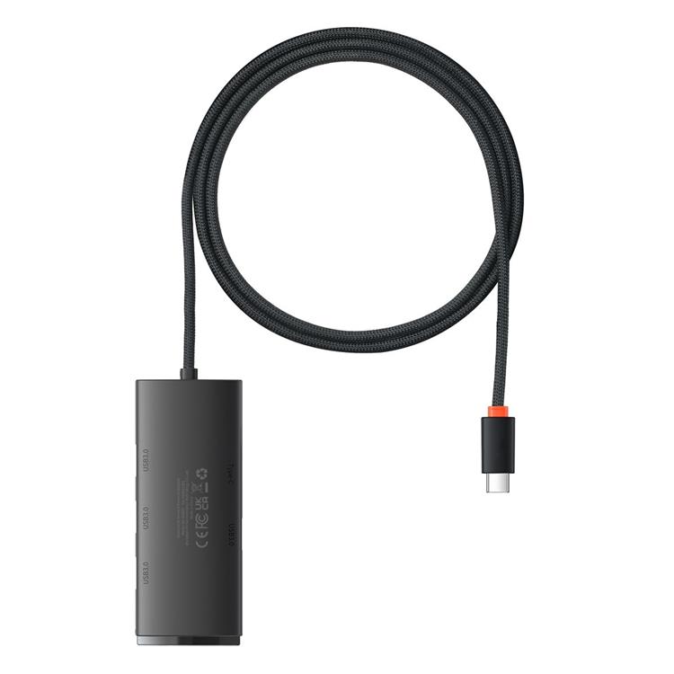 BASEUS Baseus HUB USB-C 4x USB-A till USB-C Kabel 1m - Svart