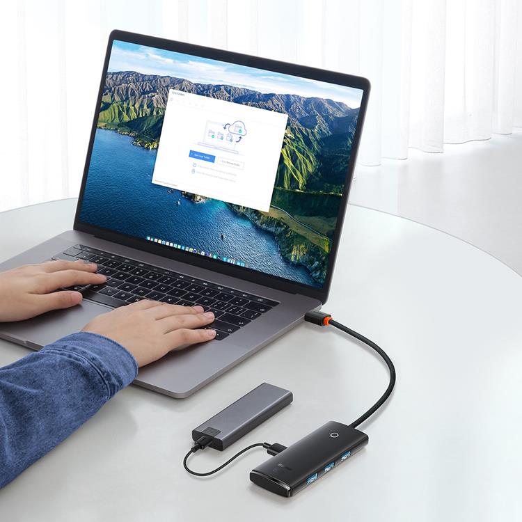 BASEUS Baseus Lite HUB Typ-C 4x USB - Svart