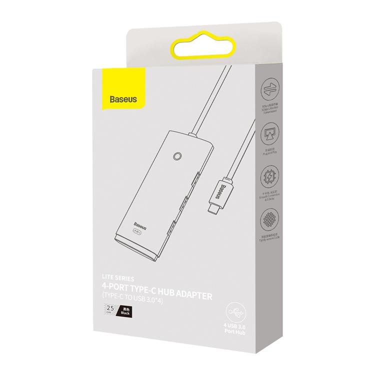 BASEUS Baseus Lite HUB Typ-C 4x USB - Svart