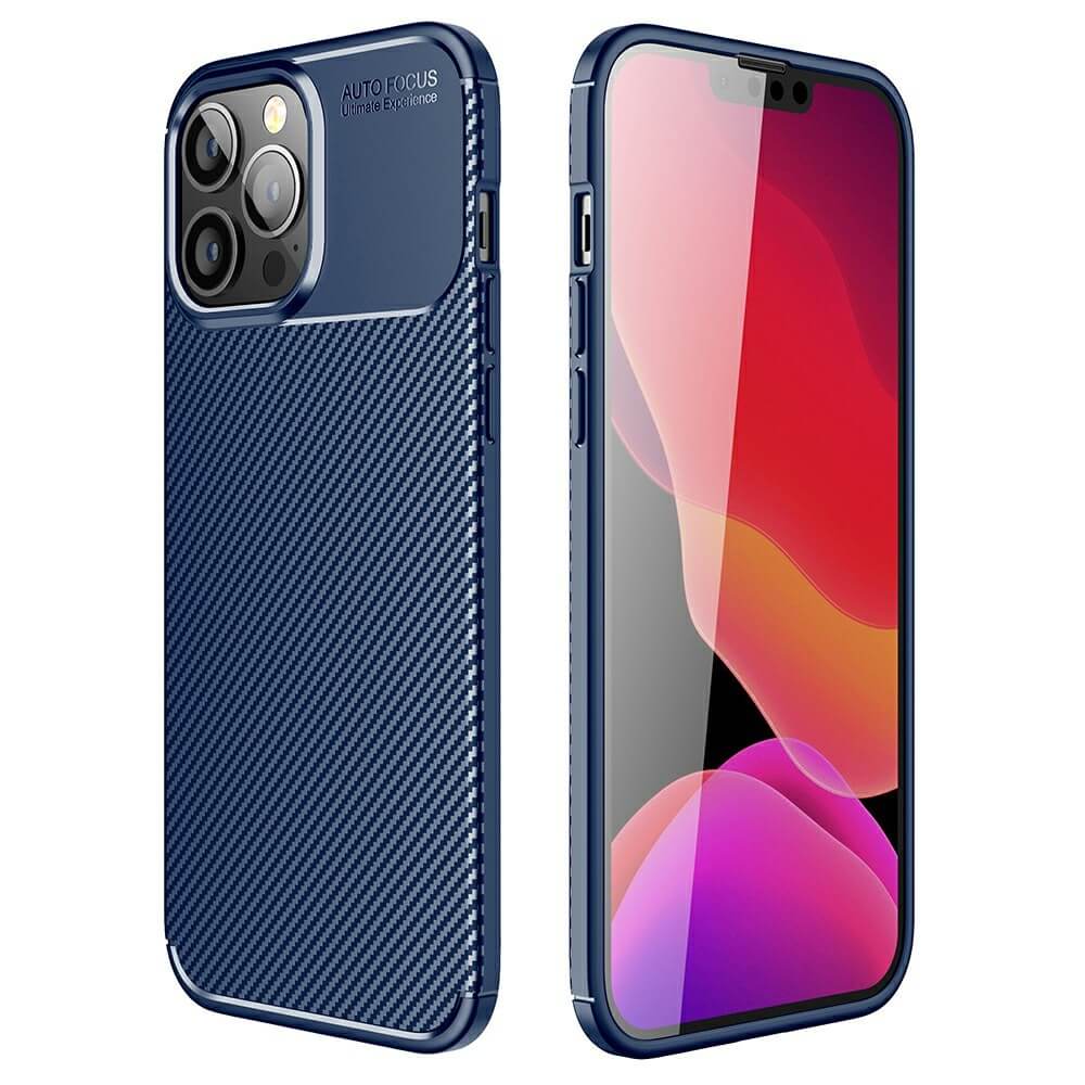 OEM Carbon Fiber Mobilskal till Apple iPhone 13 Pro - Blå