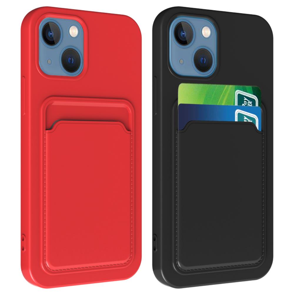 OEM iPhone 8 Skal med Kortfack - Röd