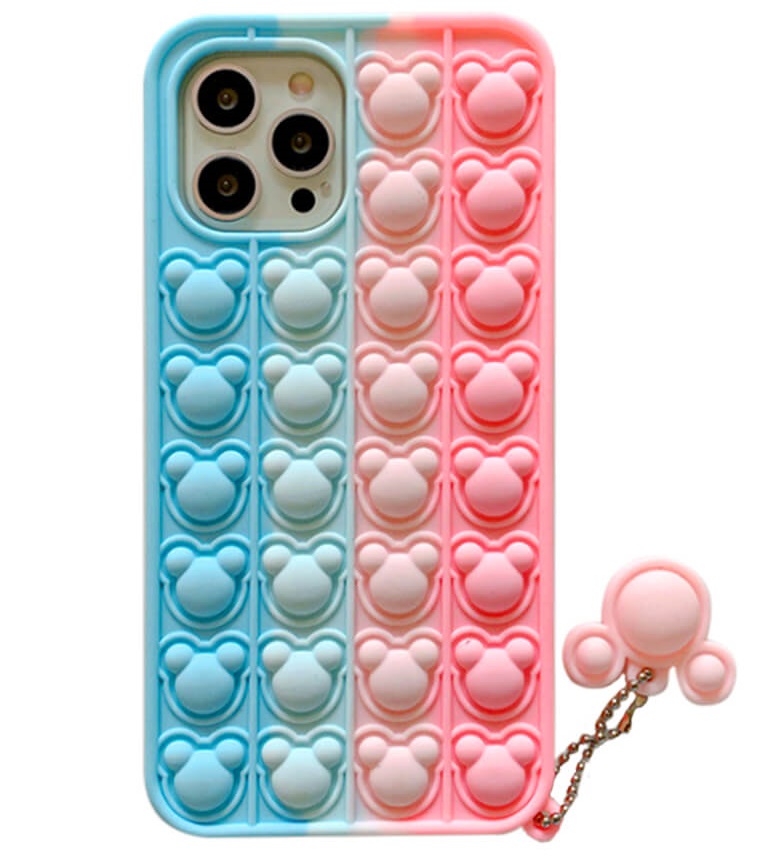 Fidget Toys Panda Pop it Fidget Multicolor Skal till iPhone 13 Pro - Rosa