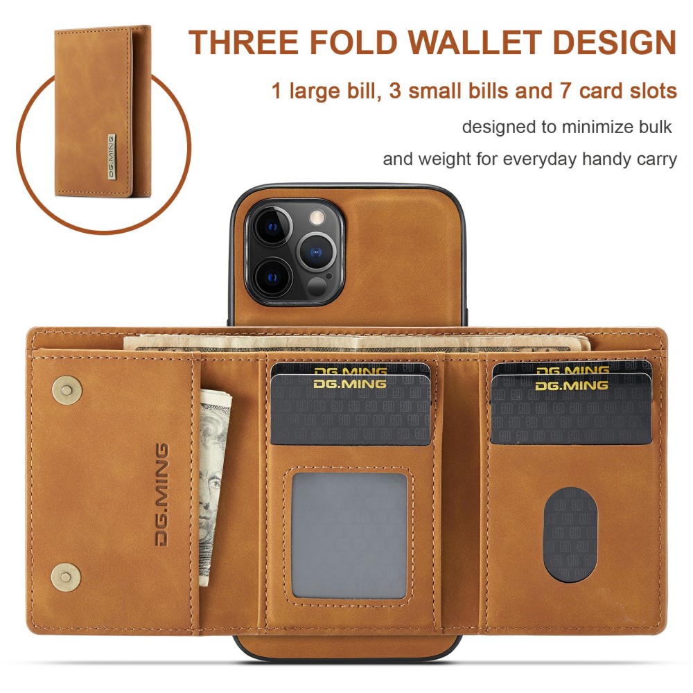 DG.MING DG.MING iPhone 13 Mini Skal samt Wallet med Kickstand - Brun