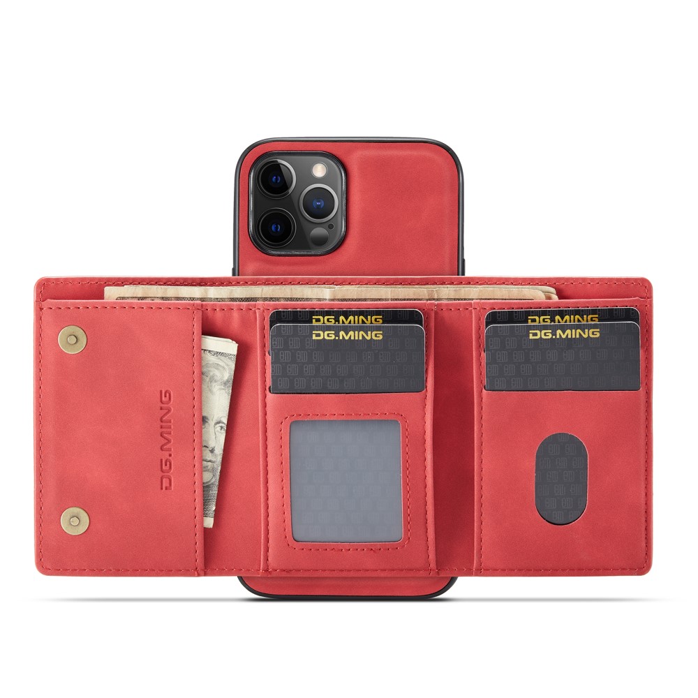 DG.MING DG.MING iPhone 13 Pro Max Skal samt Wallet med Kickstand - Röd
