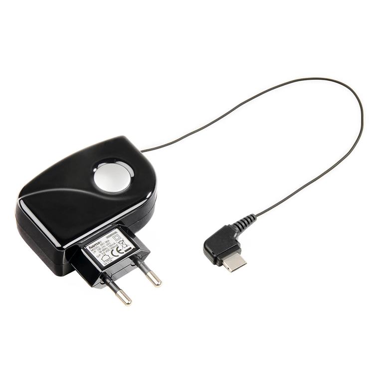 Hama HAMA Laddare 220V MicroUSB Rollup - Svart