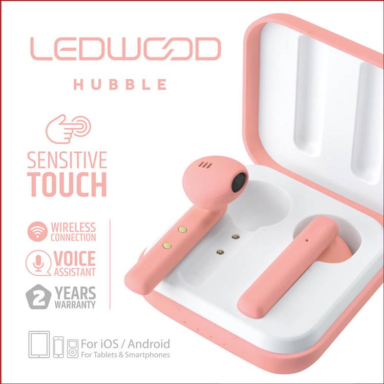 Ledwood LEDWOOD Hörlurar Hubble TWS True Wireless In-Ear Mic - Rosa