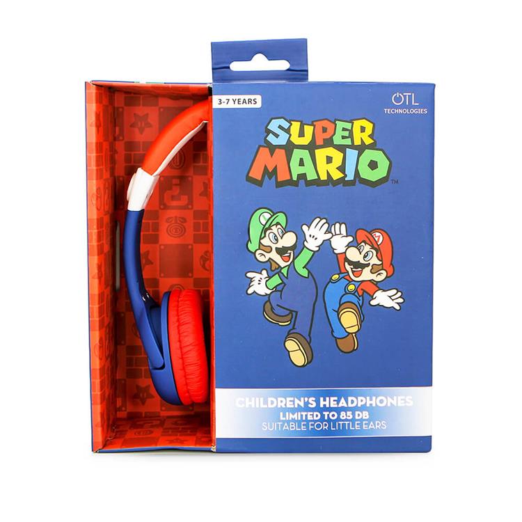Super Mario SUPER MARIO Hörlurar Junior On-Ear 85dB Mario - Blå / Röd