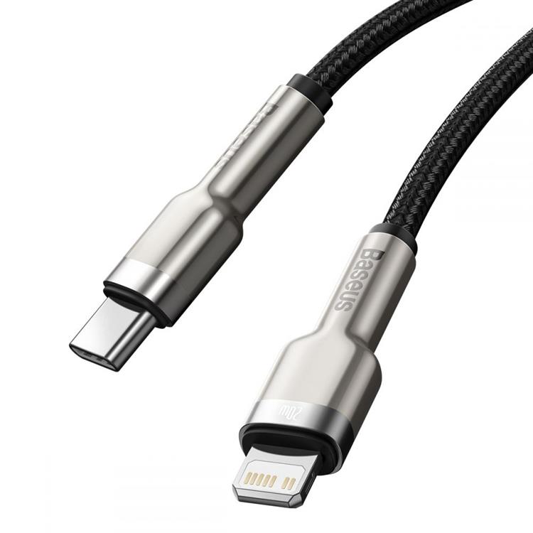 BASEUS Baseus Cafule Metal USB-A till Lightning kabel Pd20w 1m - Svart