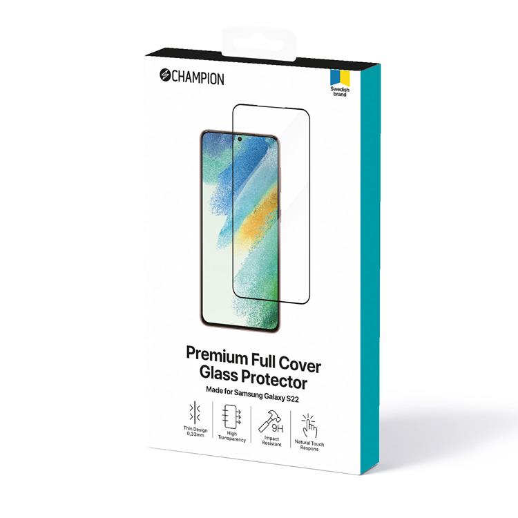 Champion Champion Härdat Glas Skärmskydd Galaxy S22 Plus - Svart